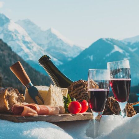 Luxury gourmet meal in Dolomites Italy